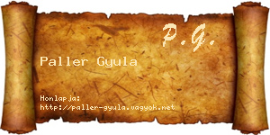 Paller Gyula névjegykártya